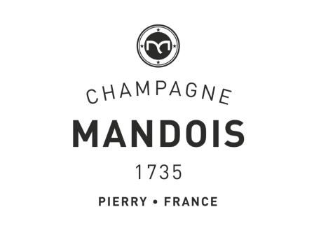 The image features the Champagne Mandois logo with details: 