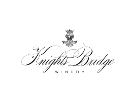 Logo of Knights Bridge Winery featuring elegant script lettering and a crest emblem above the name.