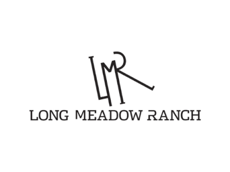 The image shows the Long Meadow Ranch logo with stylized letters 