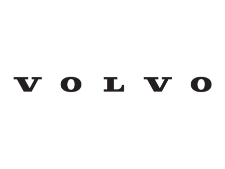 The image shows the Volvo logo with black, stylized text on a white background.